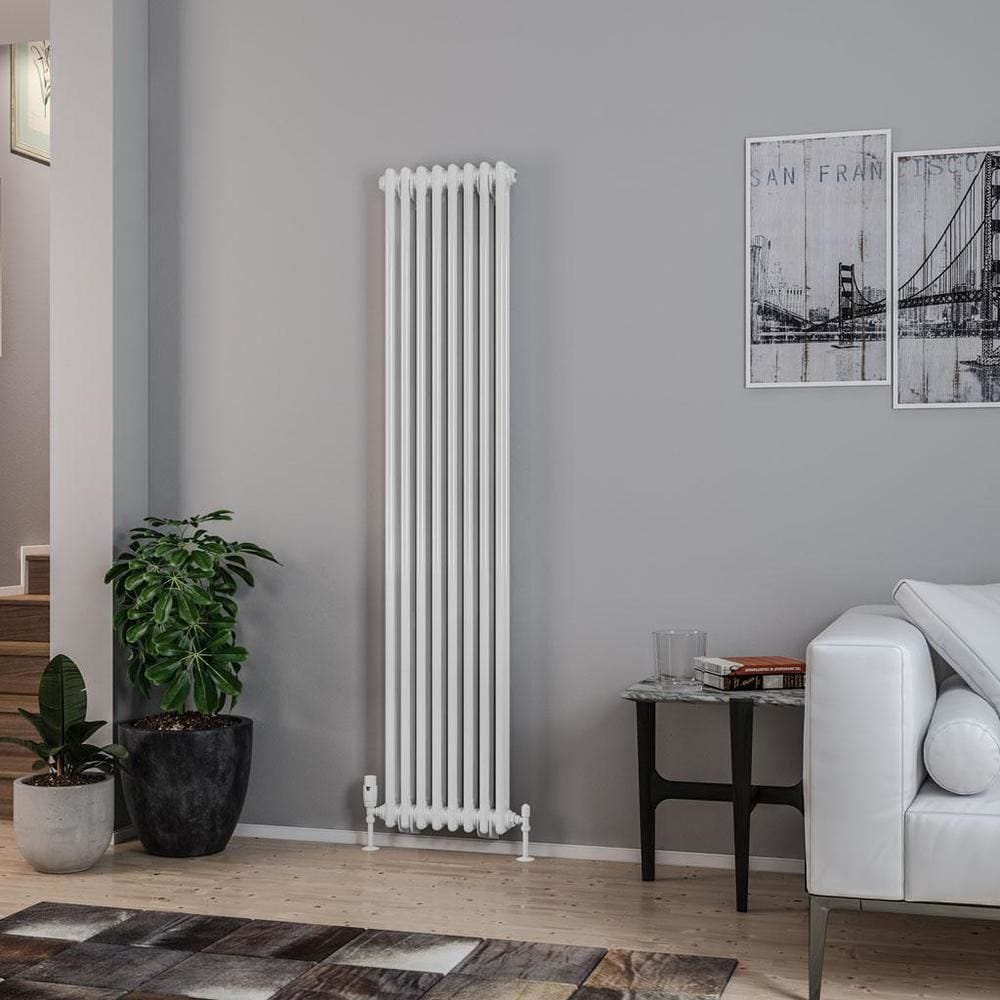 Eastbrook Column Radiator Eastbrook Rivassa Traditional 2 Column Radiator in Gloss White 1800 x 383 / Central Heating