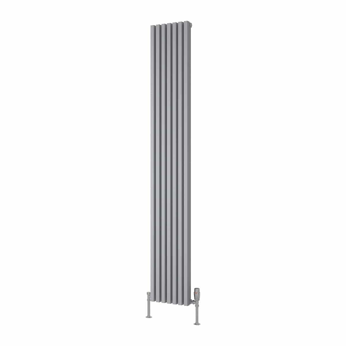 Reina Panel Radiator Reina Albano Central Heating Vertical Designer Radiator Silver / 1800 x 270mm