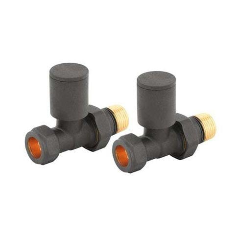 Totally Rads Radiator Valves Redroom Straight Manual Round Radiator Valves (Pair) Anthracite