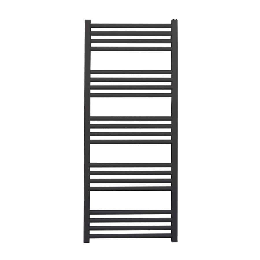 Crosswater Ladder Rails Crosswater MPRO Designer Vertical Towel Radiator in Matt Black 1140 x 480 / Dual Fuel