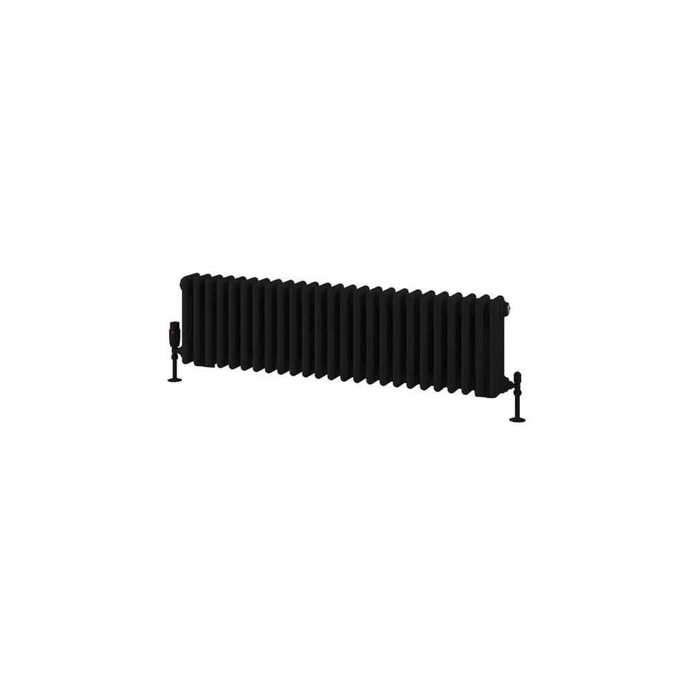 Eastbrook Column Radiator Eastbrook Rivassa Traditional 3 Column Radiator in Matt Black