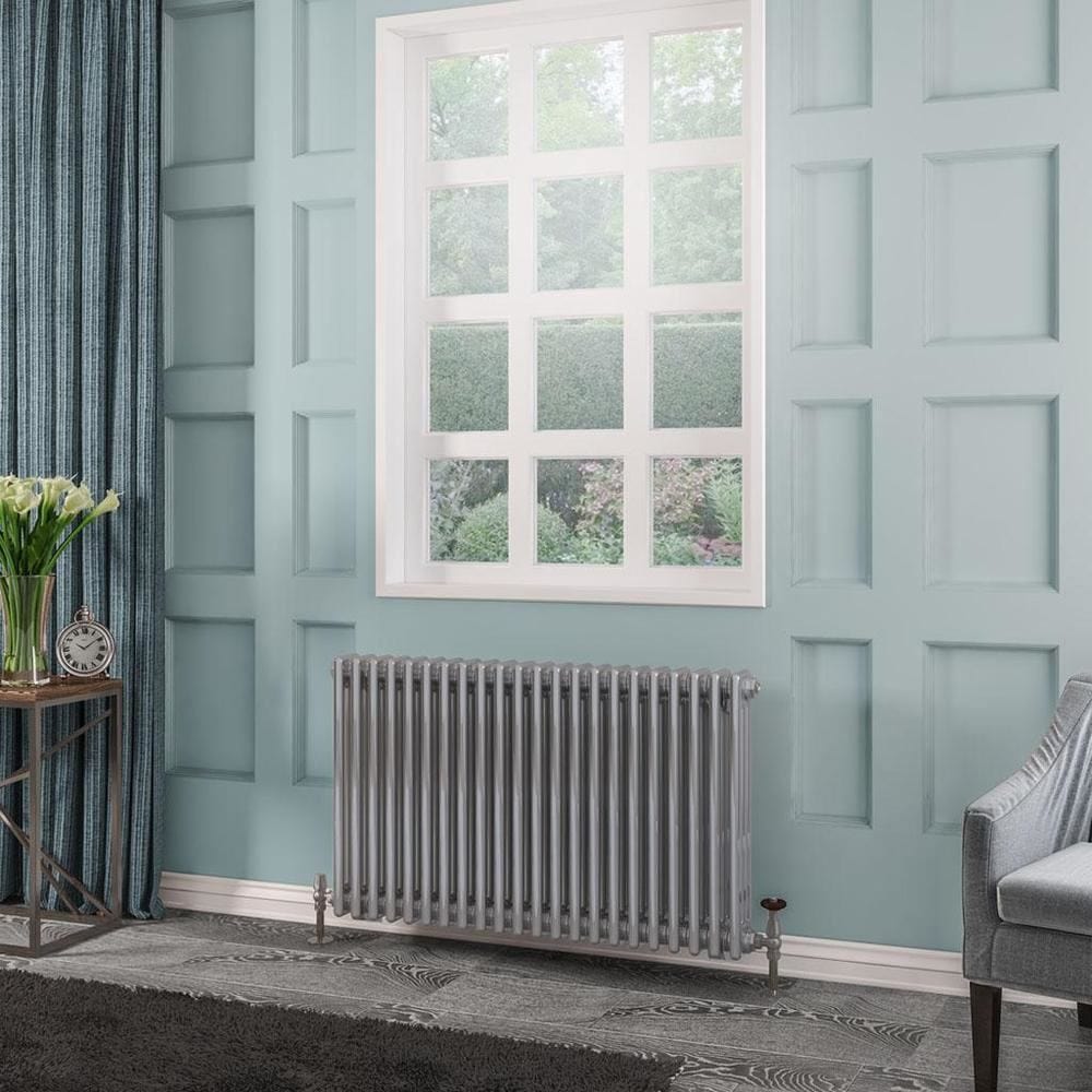 Eastbrook Column Radiator Eastbrook Rivassa Traditional 3 Column Radiator in Chrome Effect 600 x 1010 / Central Heating