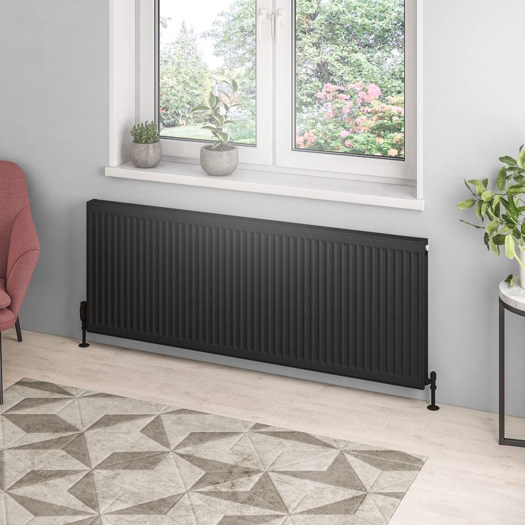Aquarius Type 21 Aquarius Type 21 Compact Panel Radiator In Matt Black 600 x 1600