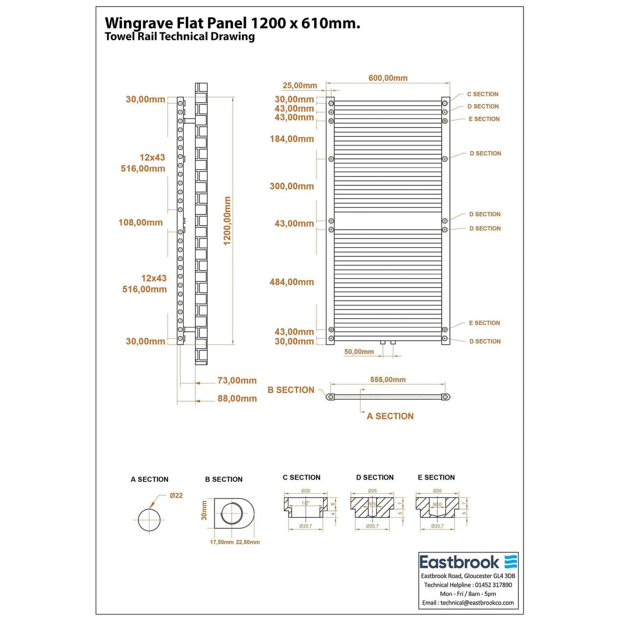 Eastbrook Flat Panel Radiator Eastbrook Wingrave Flat Panel Radiator In Matt Anthracite