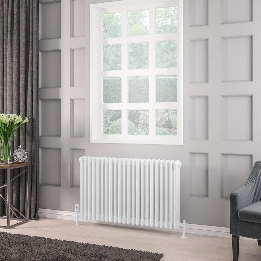 Eastbrook Column Radiator Eastbrook Rivassa Traditional 3 Column Radiator in White 600 x 1010 / Dual Fuel