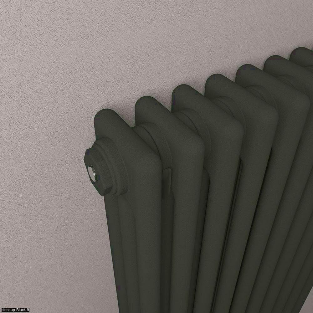 Eastbrook Column Radiator Eastbrook Rivassa Traditional 3 Column Radiator in Matt Black