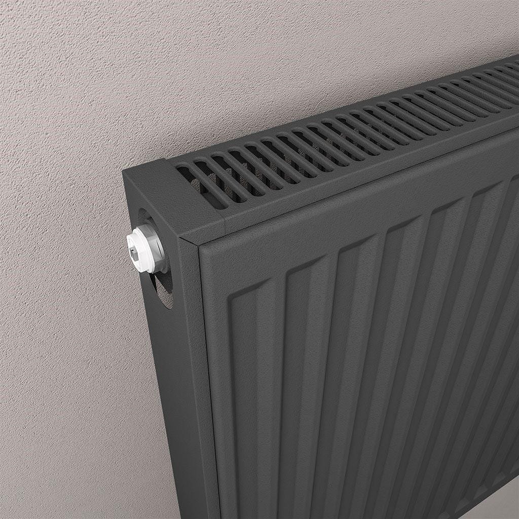 Aquarius Bathrooms Type 11 Aquarius Type 11 Compact Panel Radiator In Matt Black