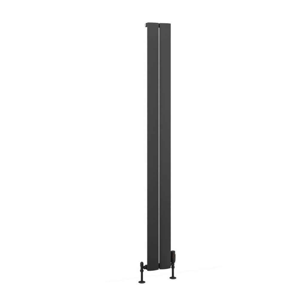 Eastbrook Panel Radiator Eastbrook Malmesbury Aluminium Vertical Designer Radiator - 1800 x 185mm - Matt Anthracite