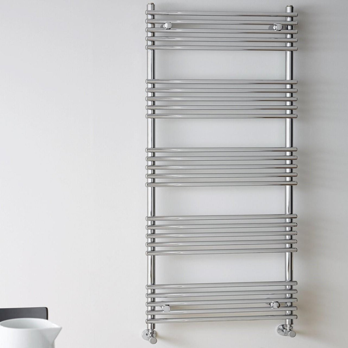 Vogue Designer Towel Radiators Vogue Tune Straight Designer Towel Radiator in Chrome