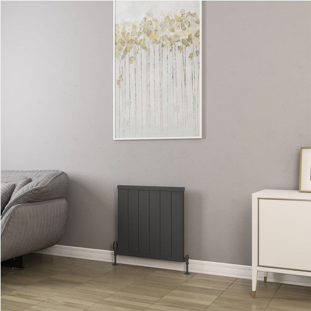 Eastbrook Panel Radiator Eastbrook Kingswood Slimline Horizontal Aluminium Radiator 600 x 610mm / Matt Anthracite
