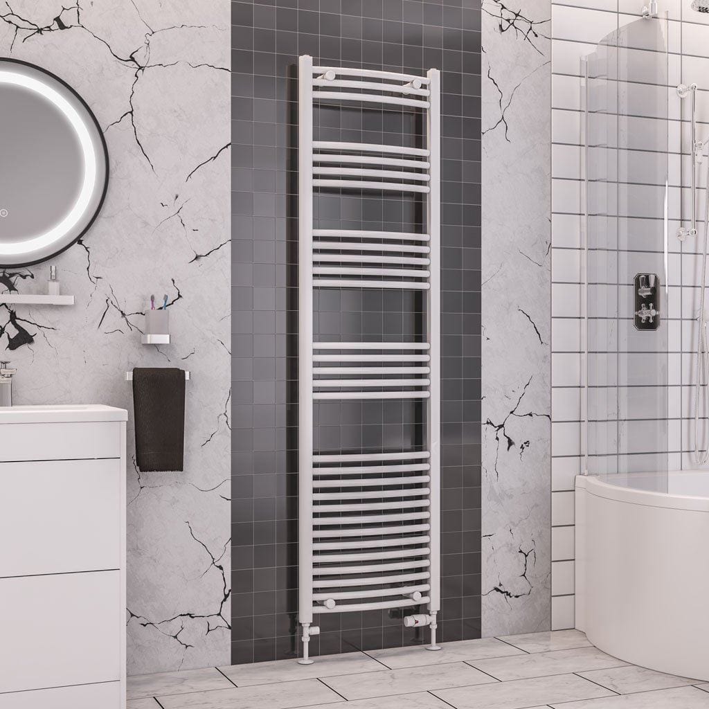 Eastbrook Wendover Curved Vertical Heated Towel Rail in White