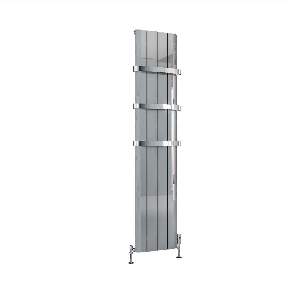 Eastbrook Vertical Panel Radiators Eastbrook Peretti Straight Vertical Aluminium Radiator in Polished Aluminium