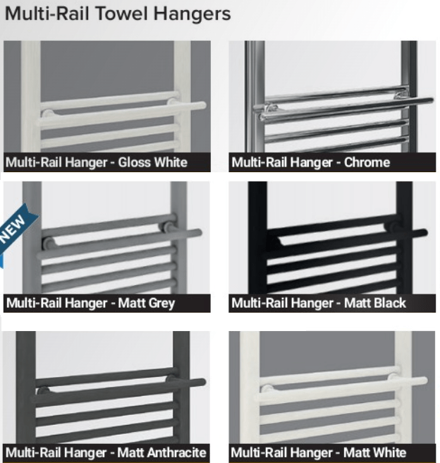 Eastbrook Radiator Towel Hangers Eastbrook MultiRail Straight Towel Hanger in Chrome