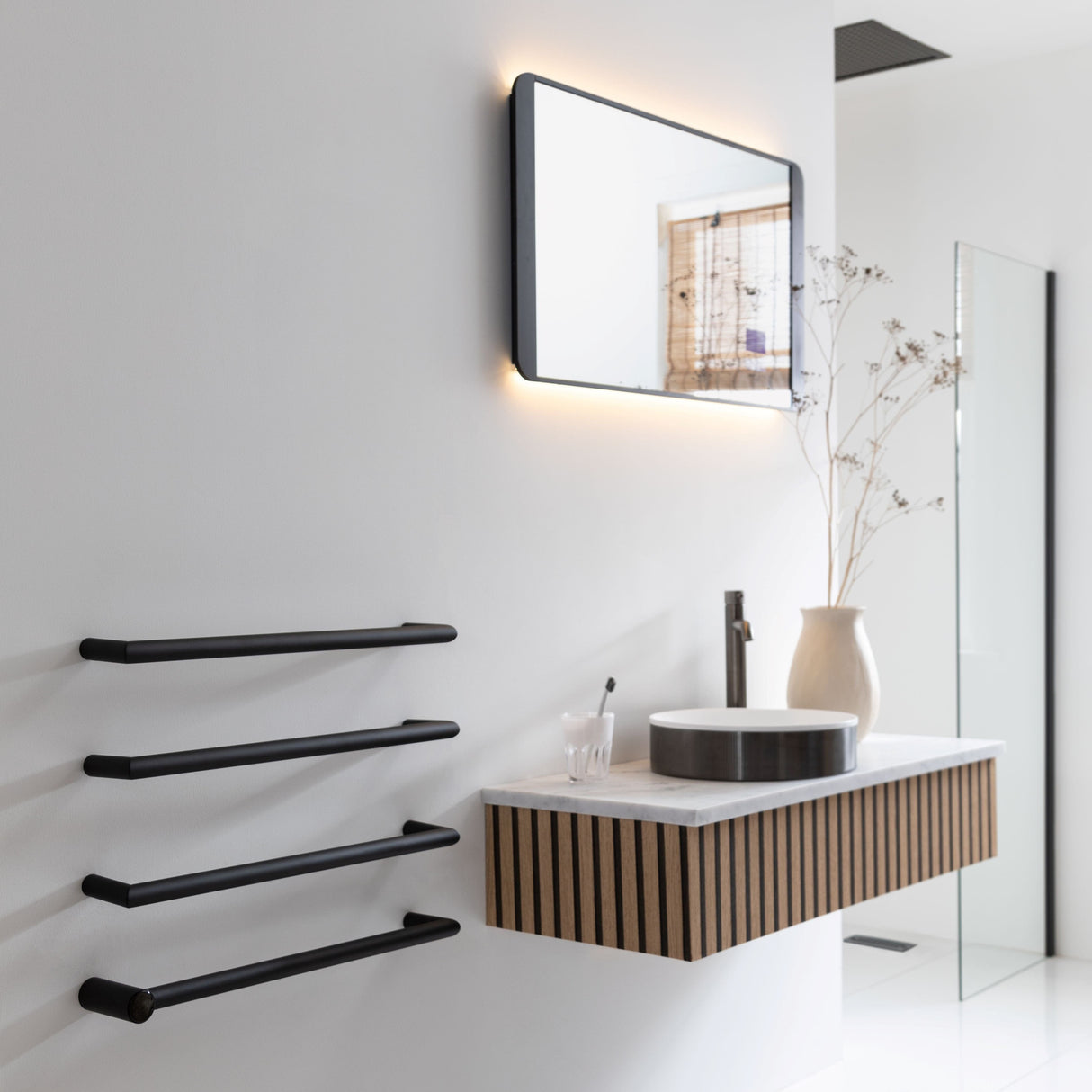 JTP Designer Towel Radiators JTP Obi Designer Towel Radiator - 600 x 485mm - Electric Only