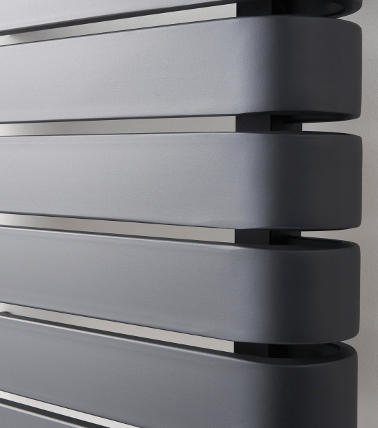 KRAD Panel Radiators K-RAD Denver Straight Horizontal Designer Radiator in Textured Grey