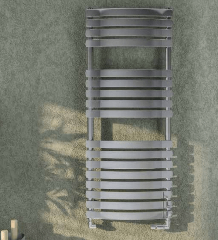 Eastbrook Designer Towel Radiators Eastbrook Staverton Tube on Tube Curved Vertical Heated Towel Rail in Chrome