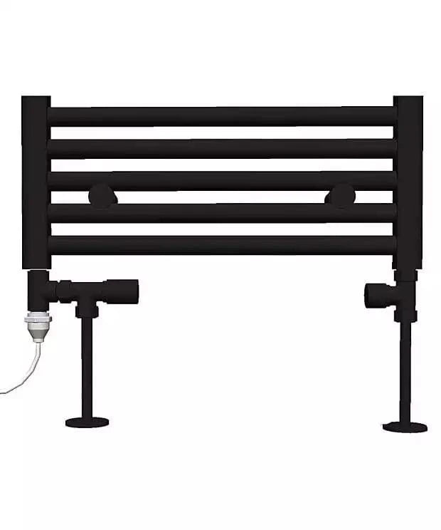 Tissino Radiator Valves Tissino Dual Fuel Radiator Valves - Floor Plumbing Connection - Matt Black - THU-210-MN