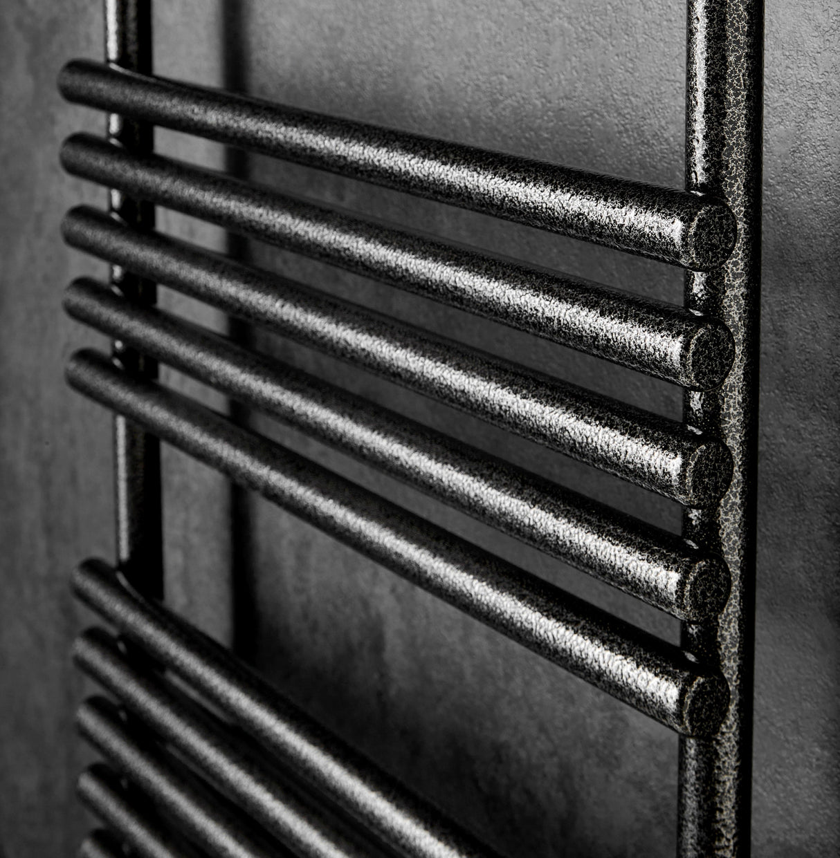 Redroom Designer Towel Radiators Redroom TT Lux Straight Vertical Heated Towel Rail in Hammered Silver