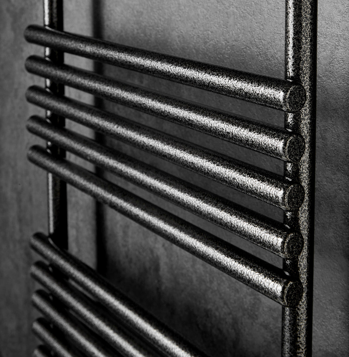 Redroom Designer Towel Radiators Redroom TT Lux Straight Vertical Heated Towel Rail in Hammered Silver