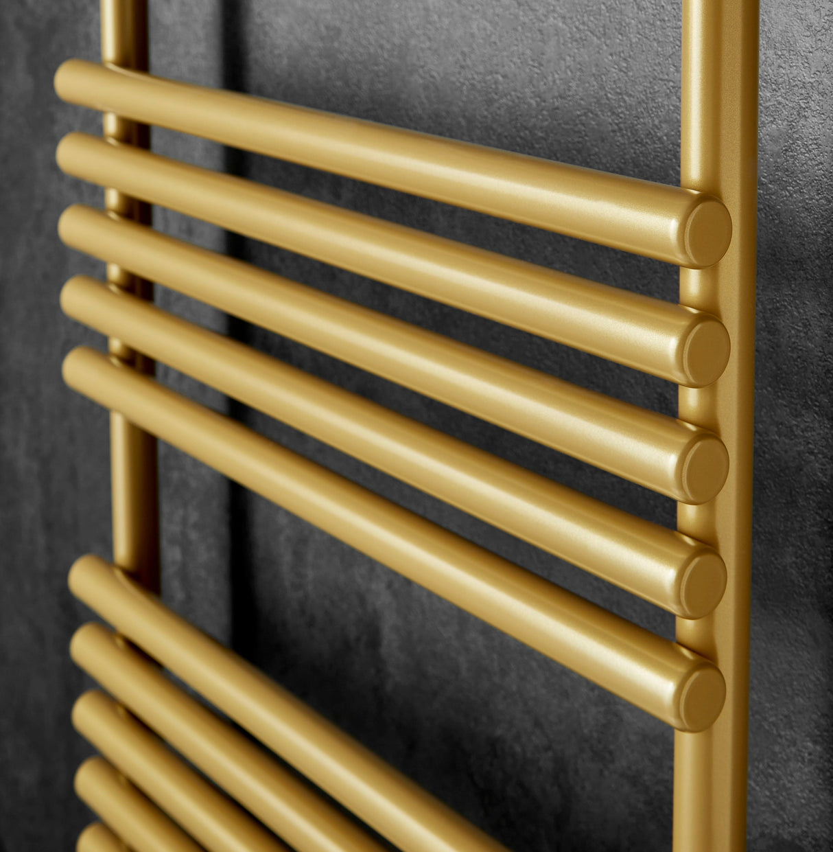 Redroom Designer Towel Radiators Redroom TT Lux Straight Vertical Heated Towel Rail in Gold Look