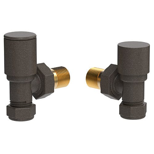 Vogue Radiator Valves Vogue Arne Round Manual Angled Valves - Mocha - VL003 15MMAP-ZMC