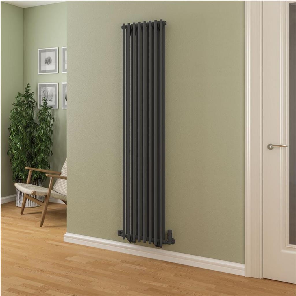 Eastbrook Column Radiator Eastbrook Murano Vertical Designer Radiator in Matt Anthracite 1800 x 410mm