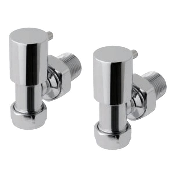 Totally Rads Eastbrook Minimalist Angled Manual Radiator Valves Pair - Chrome - 41.3004