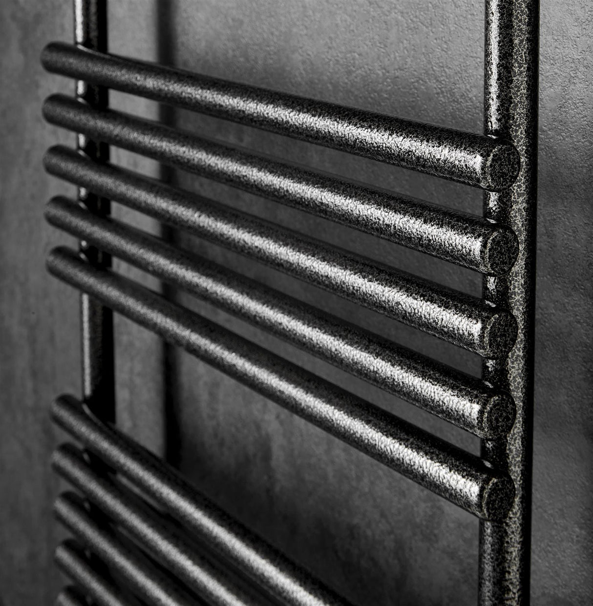 Redroom Designer Towel Radiators Redroom TT Lux Straight Vertical Heated Towel Rail in Hammered Silver