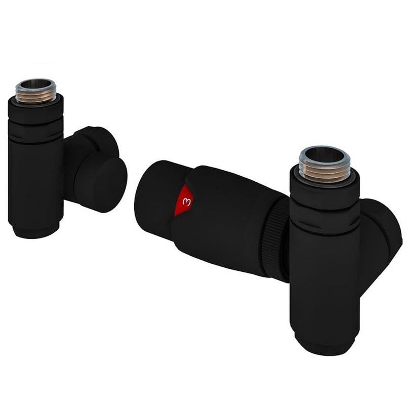 Totally Rads Eastbrook Dual Fuel TRV Thermostatic Radiator Valves 15mm in Matt Black