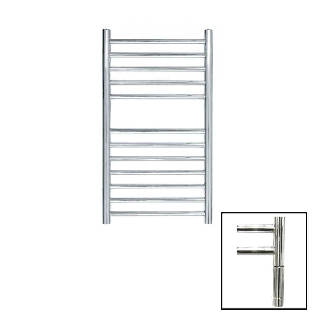JIS Ladder Rail JIS Sussex Ouse Vertical Stainless Steel Heated Towel Rail 700 x 400mm / Electric Only with Cylindrical Adjustable Element / Polished Chrome