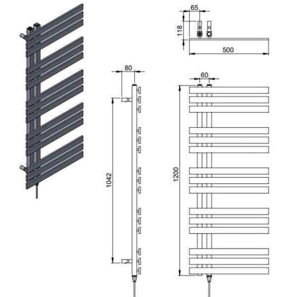 Vogue Designer Towel Radiators Vogue Aquila Designer Towel Rail in Chrome