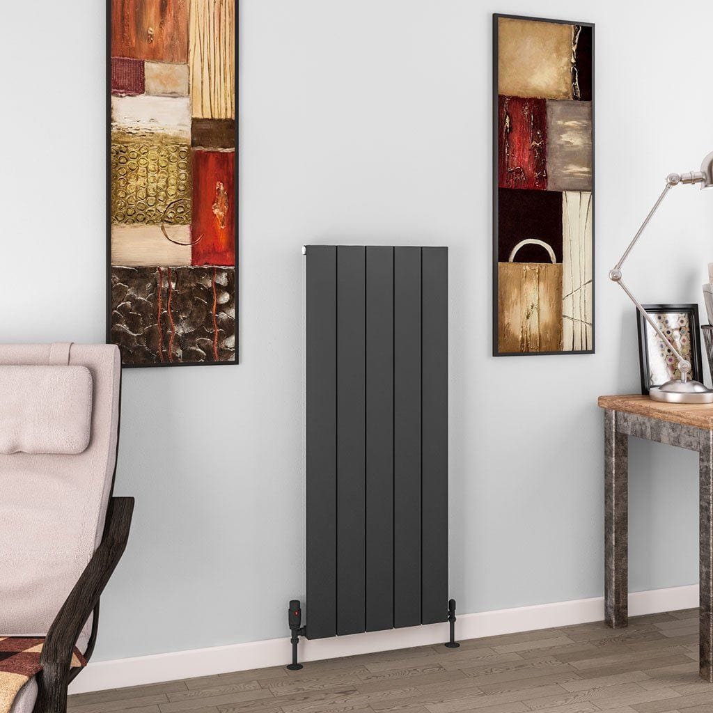 Eastbrook Eastbrook Charlton Vertical Designer Radiator in Matt Anthracite 1200 x 470 / Central Heating