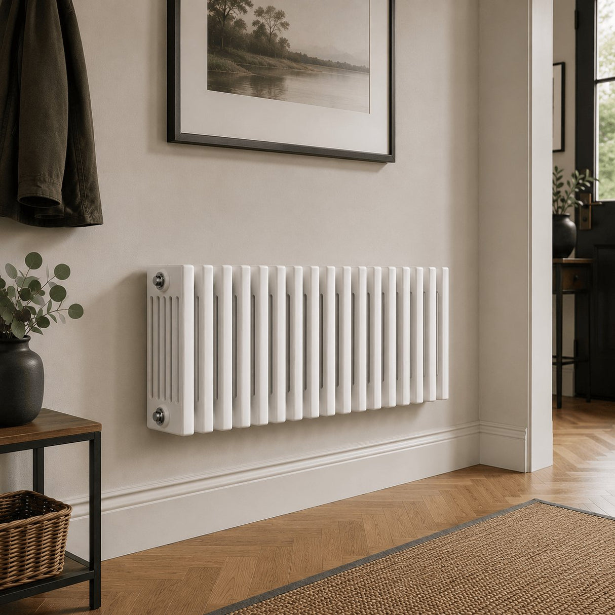 Aquarius Bathrooms Column Radiator Aquarius Foundry Horizontal 6 Column Radiator in White 300mm x 830mm
