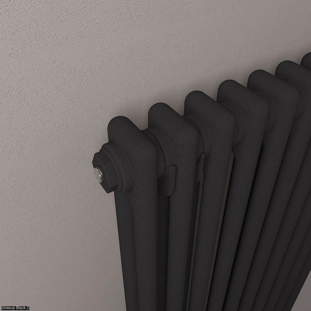Eastbrook Column Radiator Eastbrook Rivassa Traditional 2 Column Radiator in Matt Black