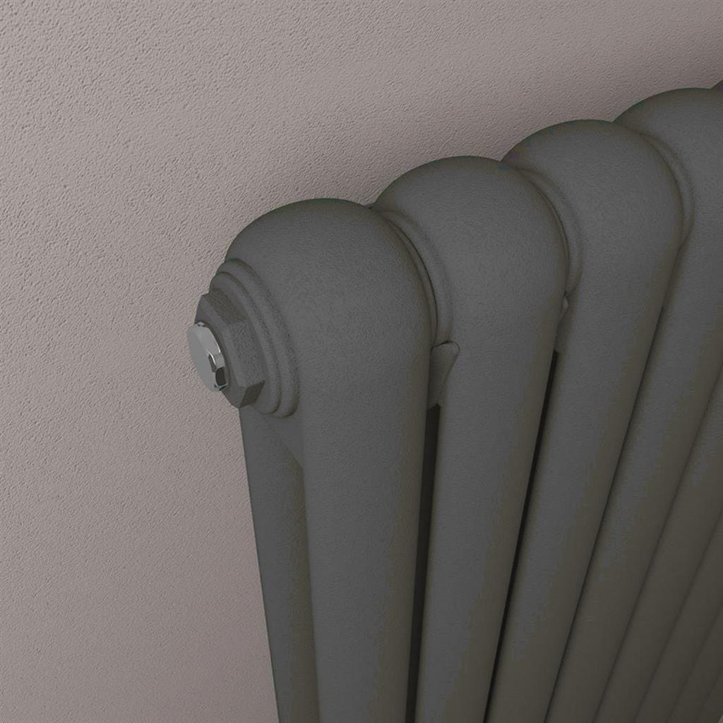 Eastbrook Column Radiators Eastbrook Rubano Straight Horizontal Traditional Column Radiator in Matt Anthracite