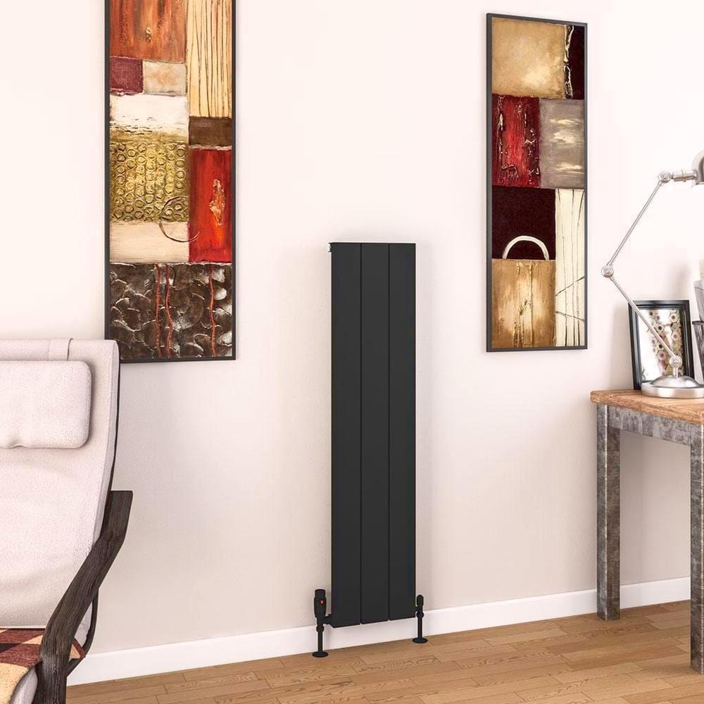 Eastbrook Charlton Vertical Designer Radiator in Matt Black