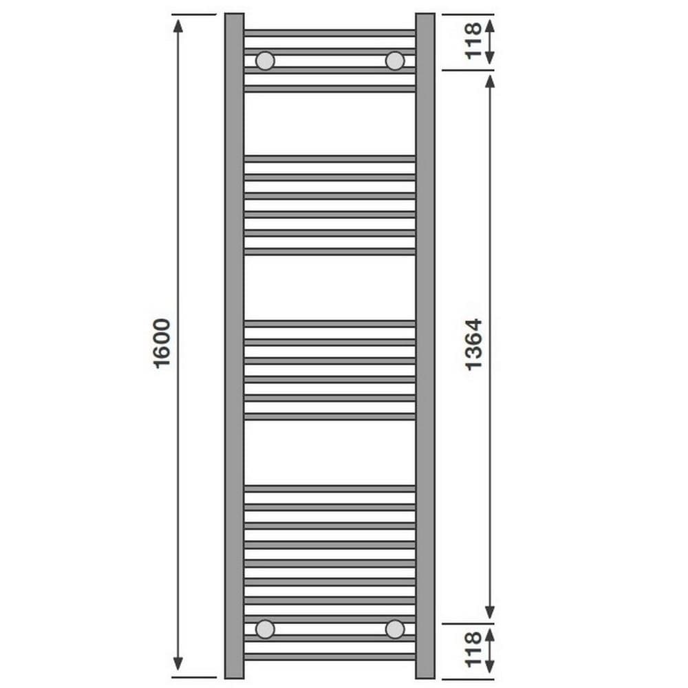 Redroom Ladder Rail Redroom Elite Straight Vertical Heated Towel Rail in Anthracite