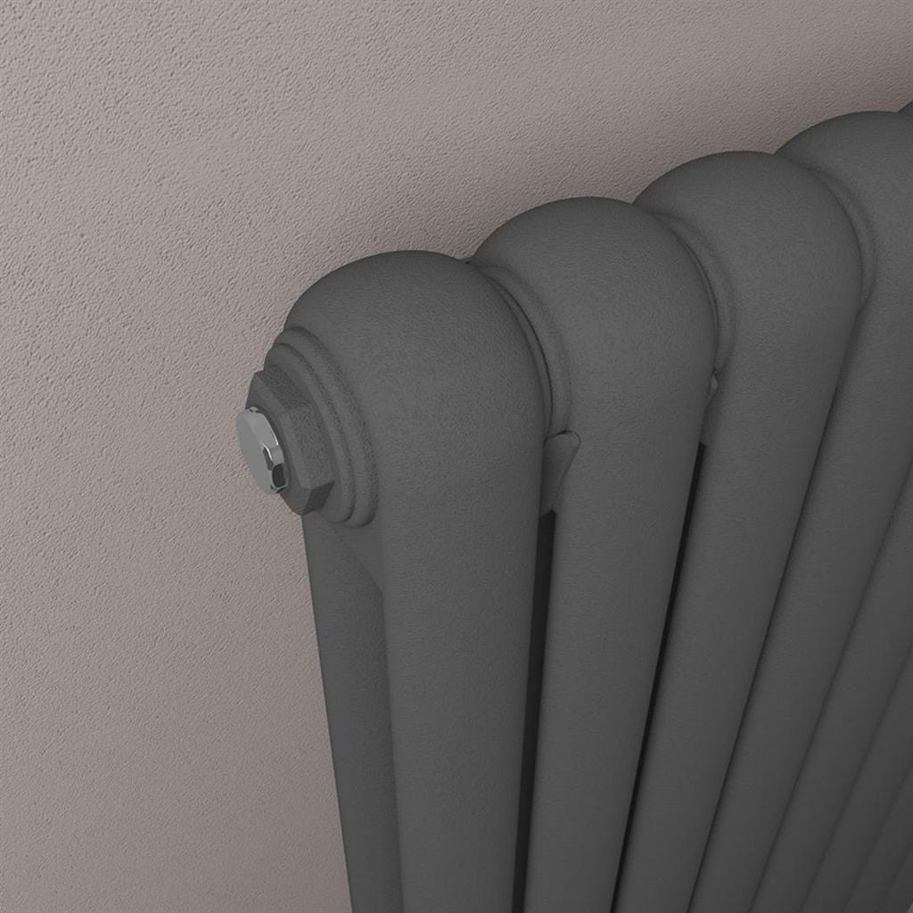 Eastbrook Column Radiators Eastbrook Rubano Straight Horizontal Traditional Column Radiator in Matt Anthracite