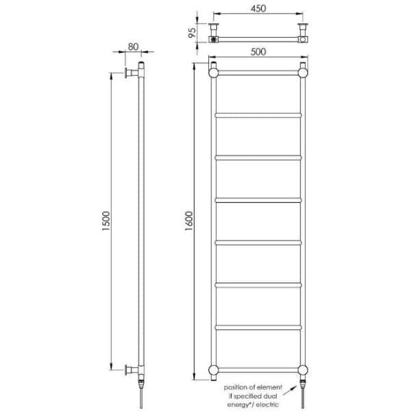 Vogue Designer Towel Radiators Vogue Venture Straight Designer Towel Radiator in Chrome