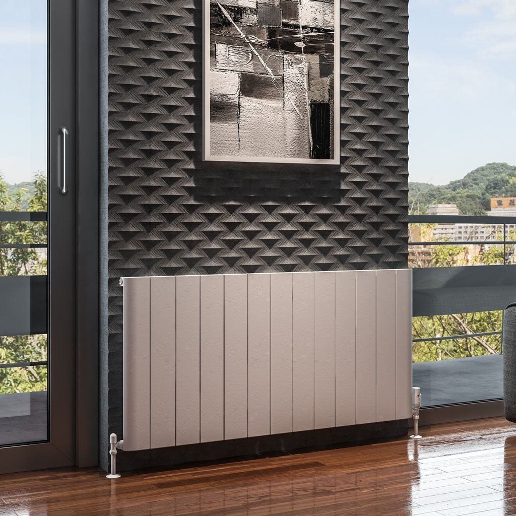 Eastbrook Panel Radiators Eastbrook Peretti Straight Horizontal Aluminum Radiator in Matt White 600 x 1230 / Electric Only