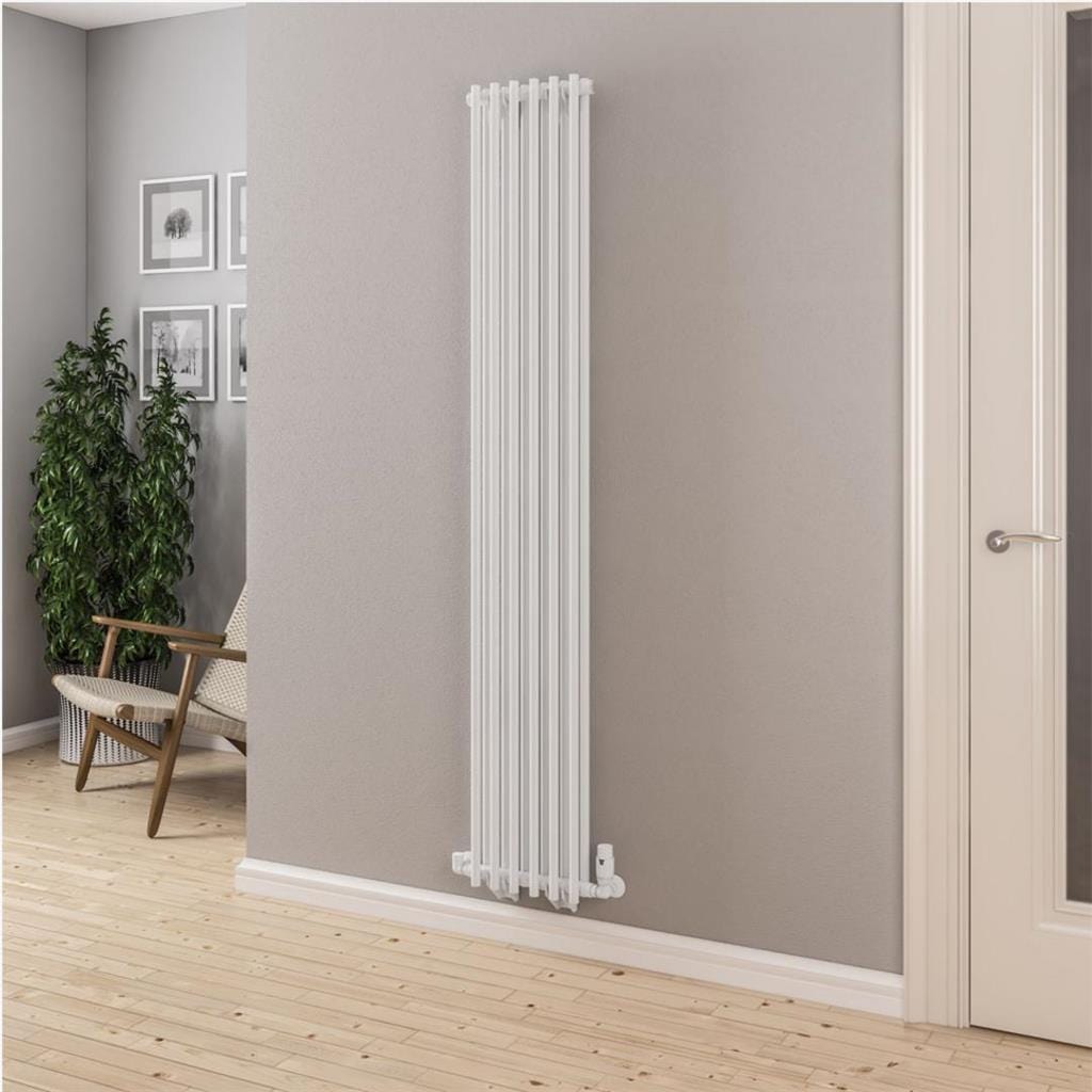 Eastbrook Column Radiator Eastbrook Murano Vertical Designer Radiator in Gloss White 1800 x 310mm