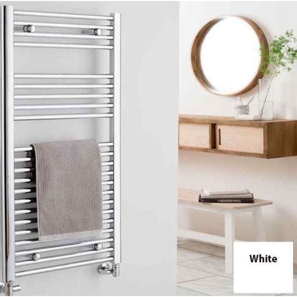 Vogue Ladder Rails Vogue Focus Straight Towel Rail in White 1000 x 500 / Central Heating