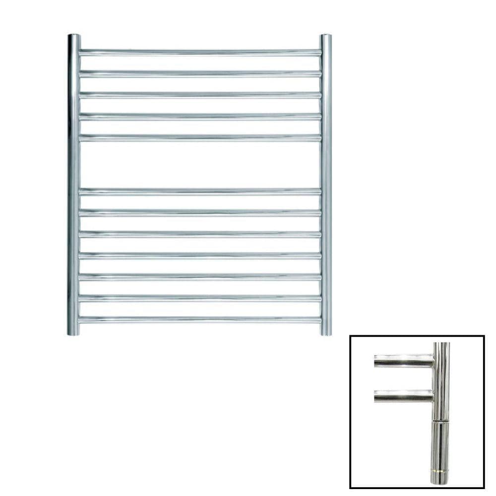 JIS Ladder Rail JIS Sussex Ouse Vertical Stainless Steel Heated Towel Rail 700 x 620mm / Electric Only with Cylindrical Adjustable Element / Polished Chrome