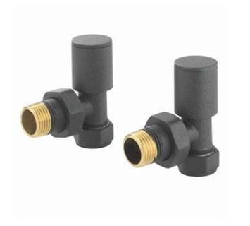 Totally Rads Radiator Valves Redroom Angled Manual Round Radiator Valves (Pair) Anthracite