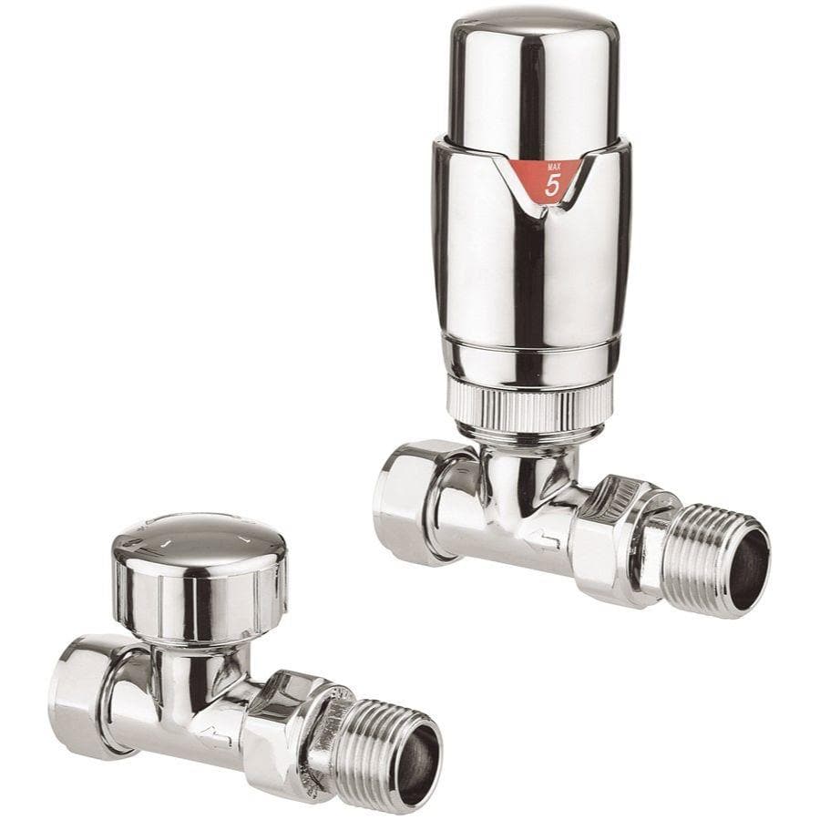 Crosswater Radiator Valves Crosswater Straight Thermostatic Radiator Valve - Pier - Chrome - RADVTRVS1C