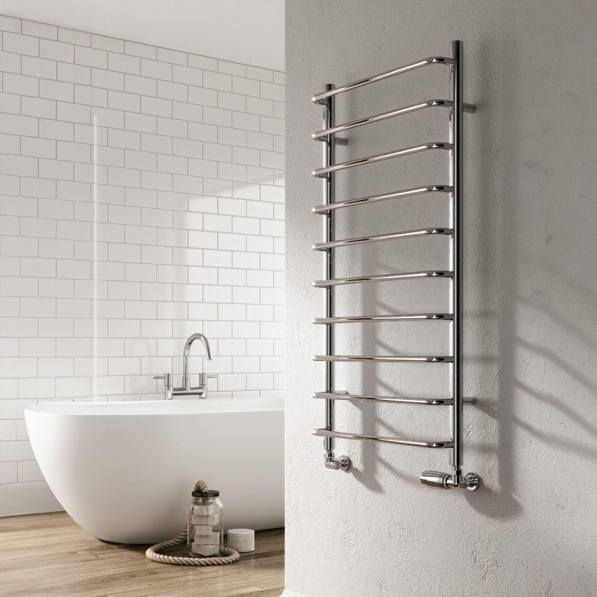 Reina Designer Towel Radiator Reina Aliano Heated Towel Rail in Chrome 1000 x 500mm / Electric Only