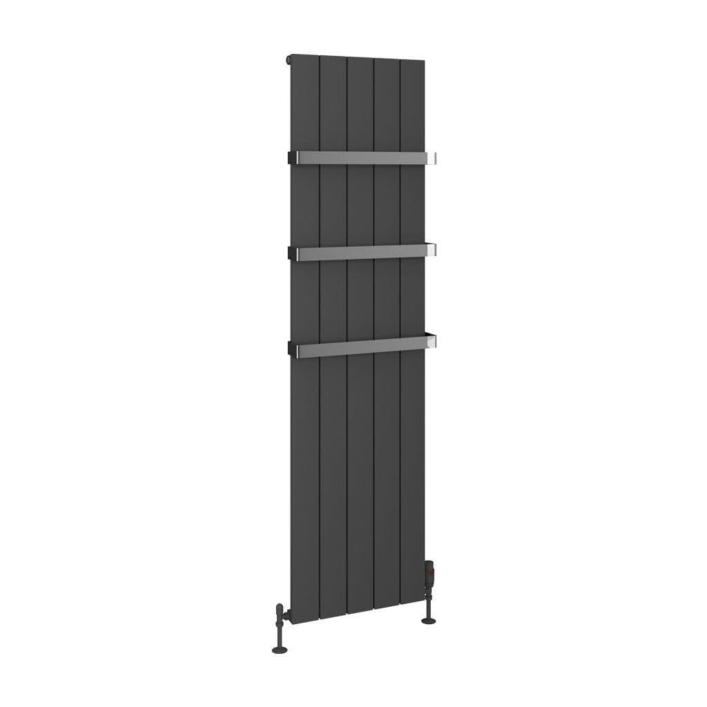 Eastbrook Panel Radiator Eastbrook Rosano Straight Vertical Aluminium Radiator in Matt Anthracite