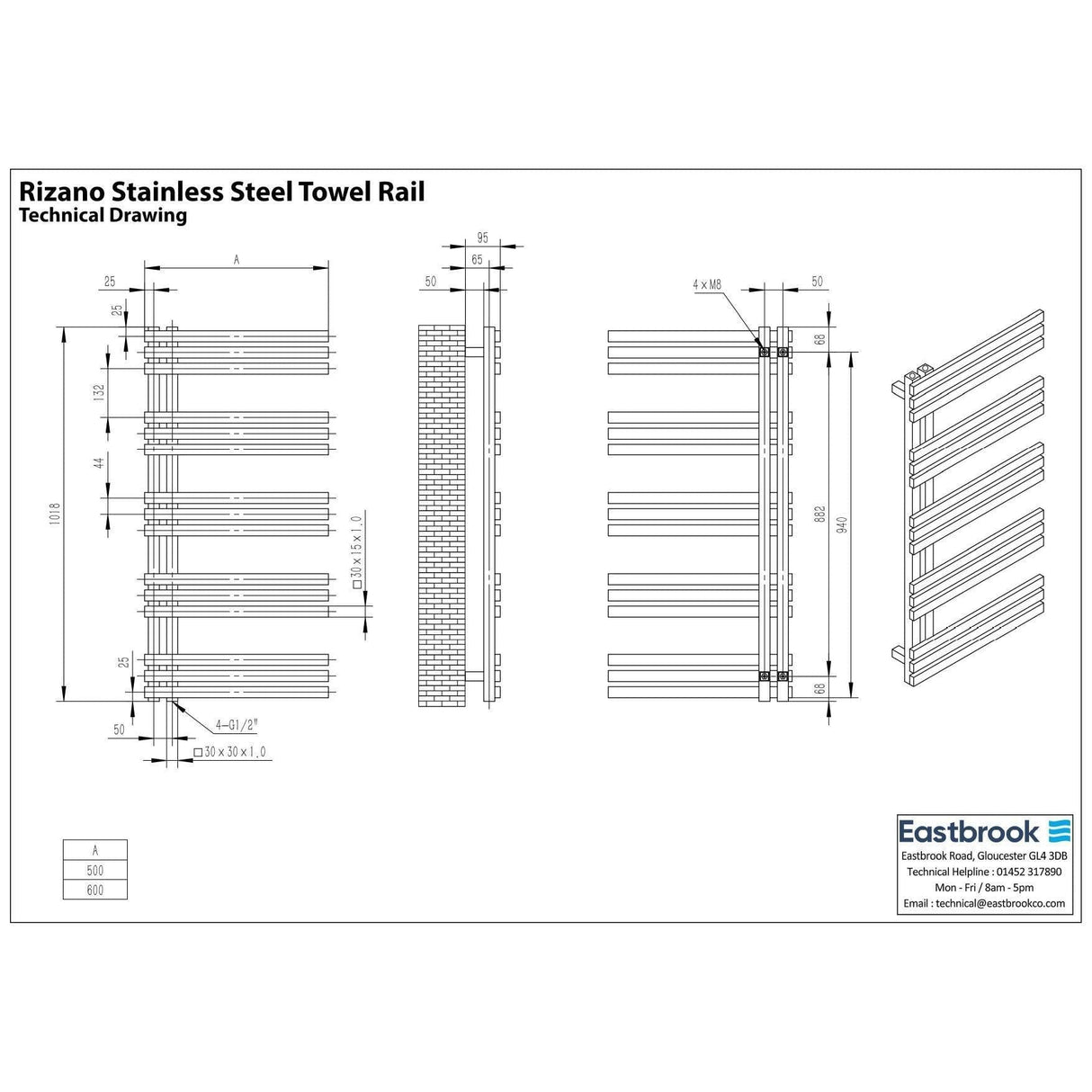 Eastbroook Designer Towel Radiators Eastbrook Rizano Designer Radiator