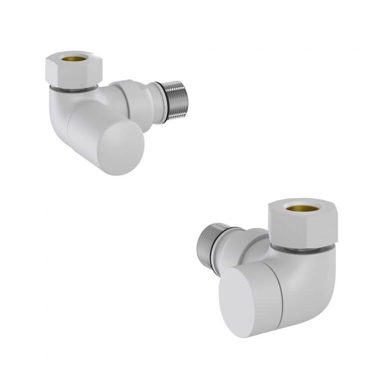 Tissino Radiator Valves Tissino Hugo2 Double Angled Radiator Valves - Mont Blanc - THU-201-MB
