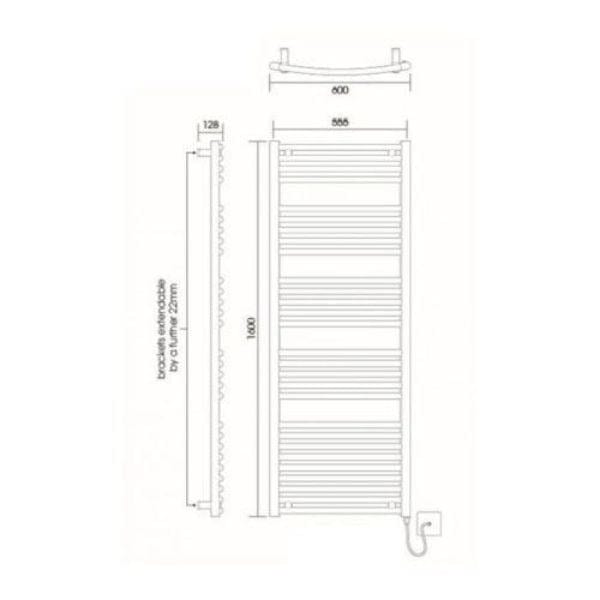 Vogue Ladder Rail Vogue Combes Curved Ladder Towel Rail in Chrome 1600 x 600 / Central Heating